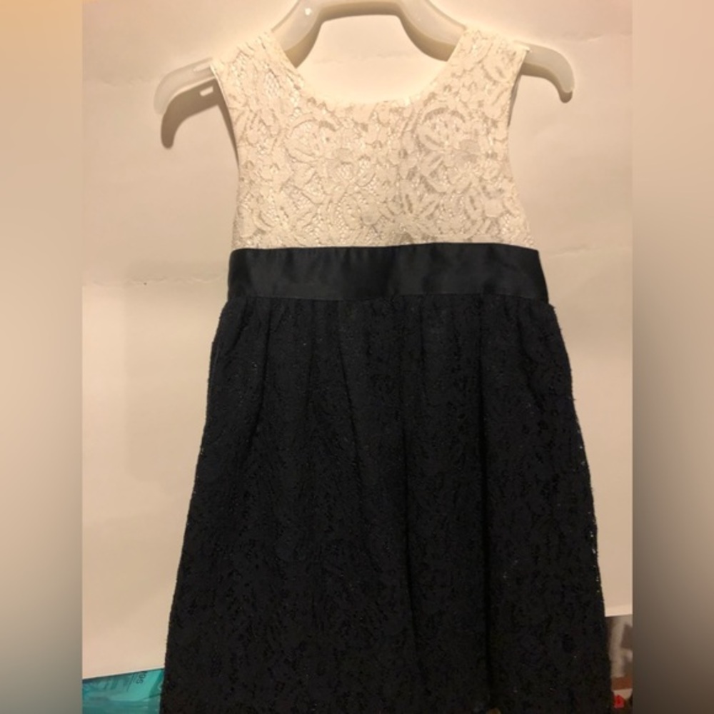 Carters girls 3T black and white lace overlay dress sleeveless
